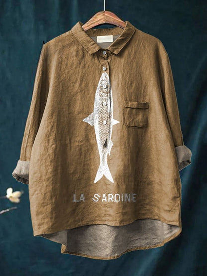 Aria™ | Timeless Patterned Linen Blouse