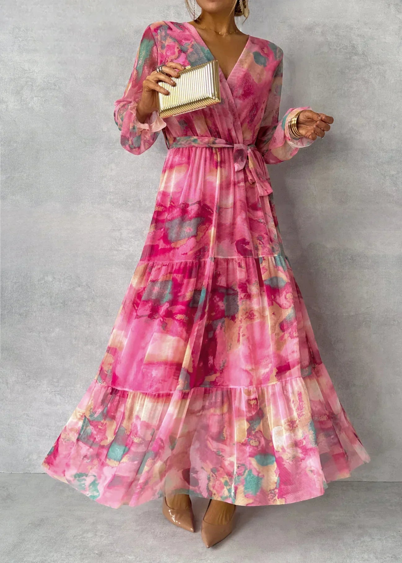 FLORENCE | ELEGANT & FLOWY DRESS WITH FLORAL PATTERN