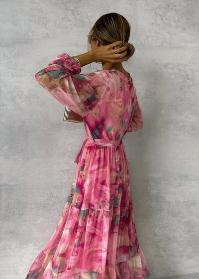 FLORENCE | ELEGANT & FLOWY DRESS WITH FLORAL PATTERN