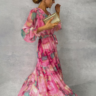 FLORENCE | ELEGANT & FLOWY DRESS WITH FLORAL PATTERN