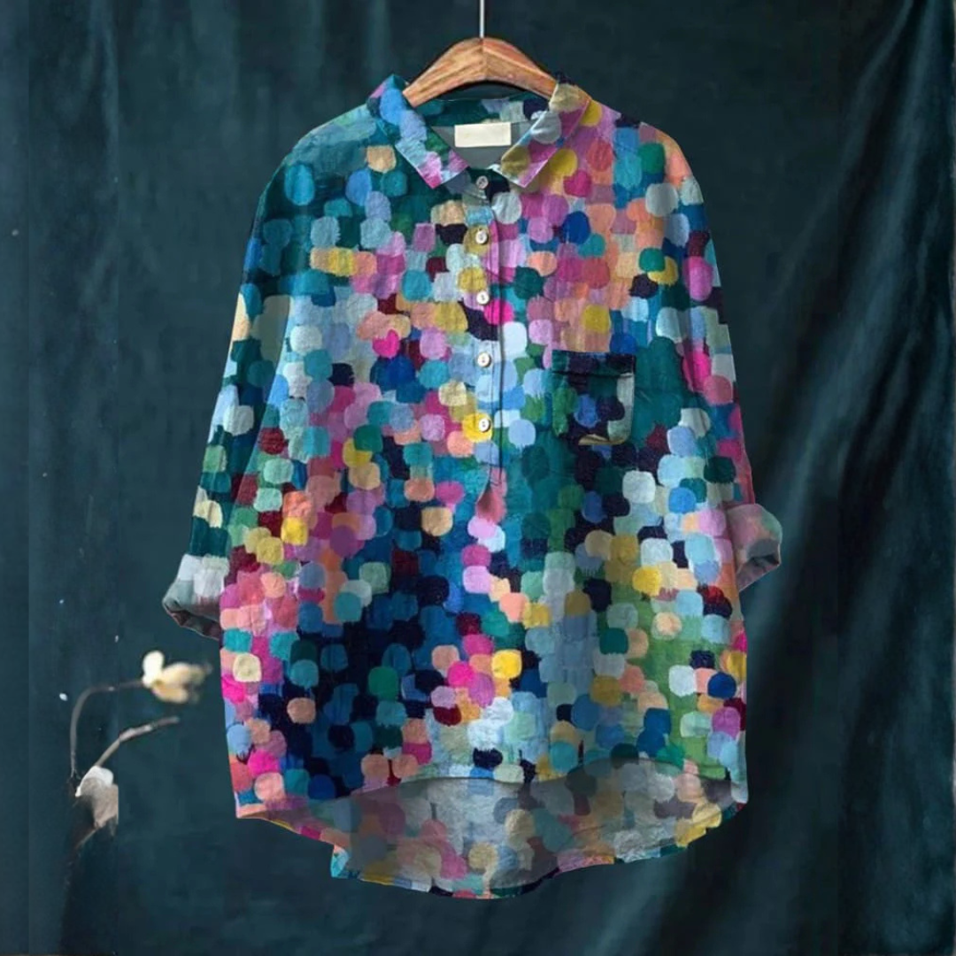 Fiorenza™ | Exclusive Patterned Linen Blouse