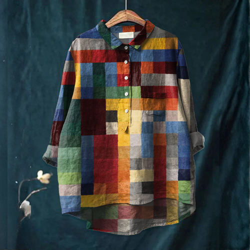 Seraphina™ | Stylish Printed Linen Blouse