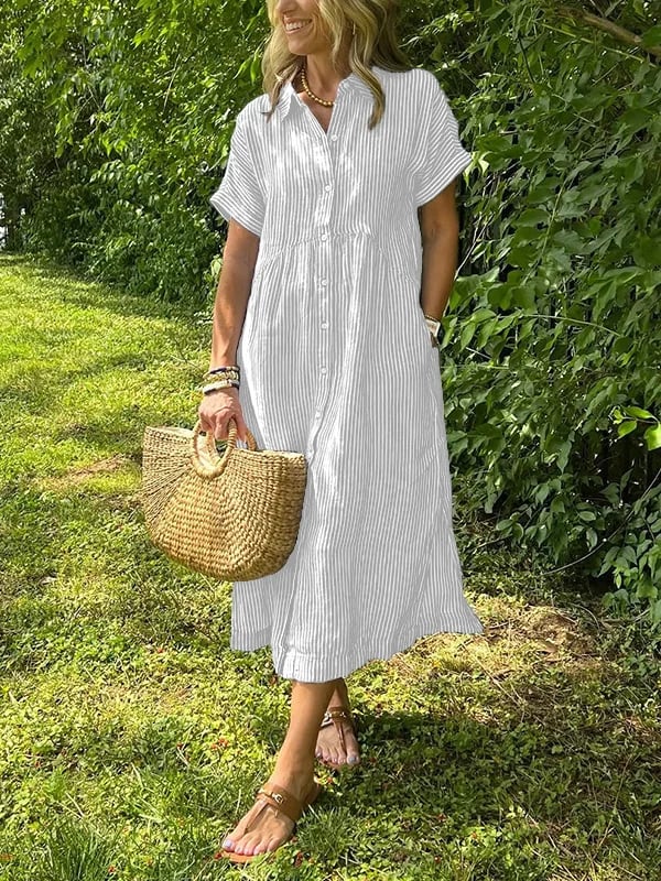 GAYLE | STRIPED DRESS WITH POCKETS