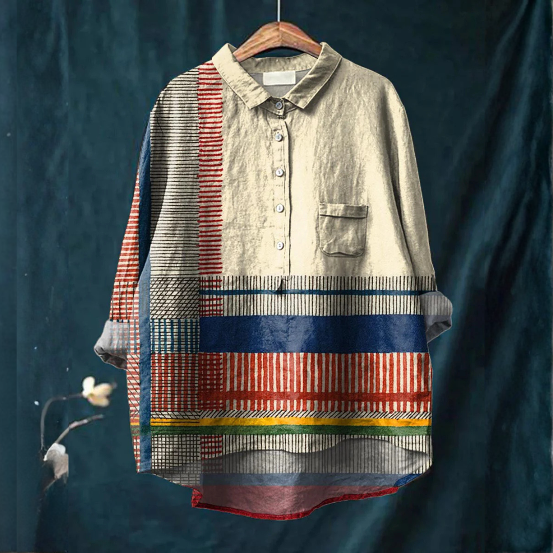 Isolde™ | Exclusive Printed Linen Blouse