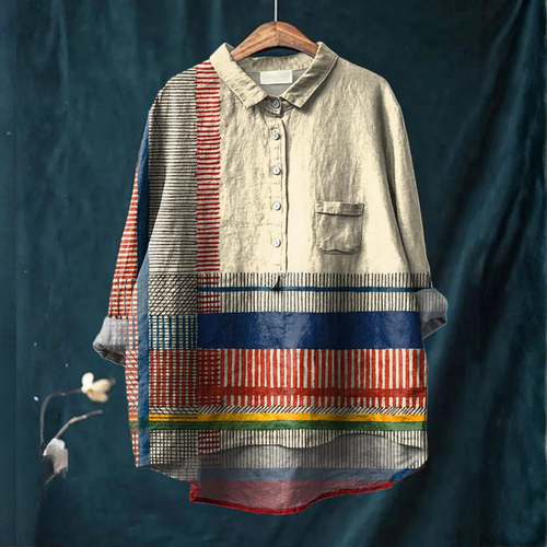 Isolde™ | Exclusive Printed Linen Blouse