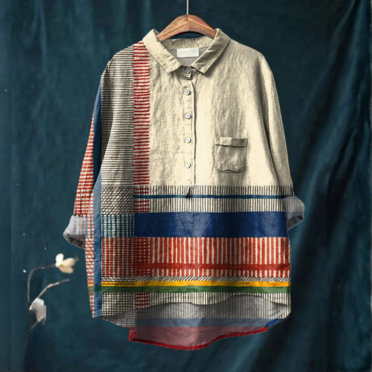 Isolde™ | Exclusive Printed Linen Blouse