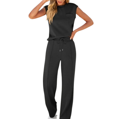 KAMILIA | COMFORTABLE TWO-PIECE SLEEVELESS TOP AND TROUSERS