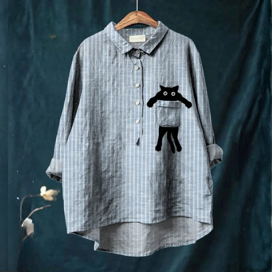 Isolde™ | Timeless Printed Linen Blouse