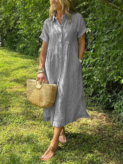 GAYLE | STRIPED DRESS WITH POCKETS