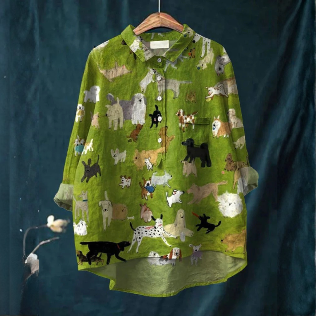 Aurora™ | Timeless Patterned Linen Blouse