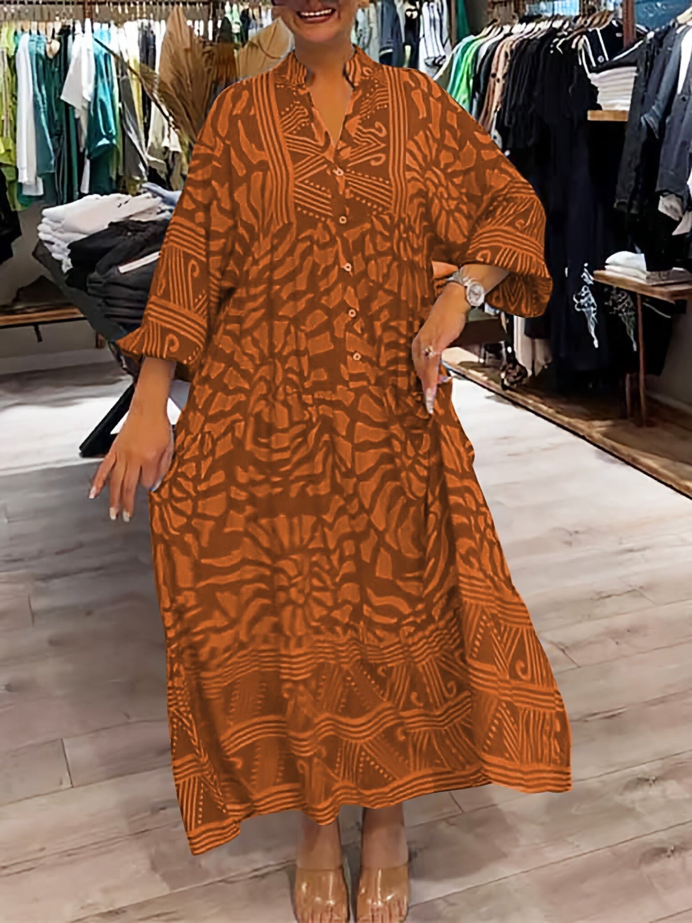 MALIA | V-NECK DRESS WITH PRINT