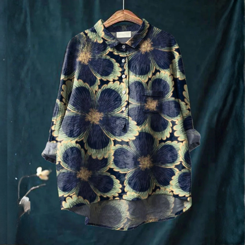 Soleil™ | Timeless Printed Linen Blouse