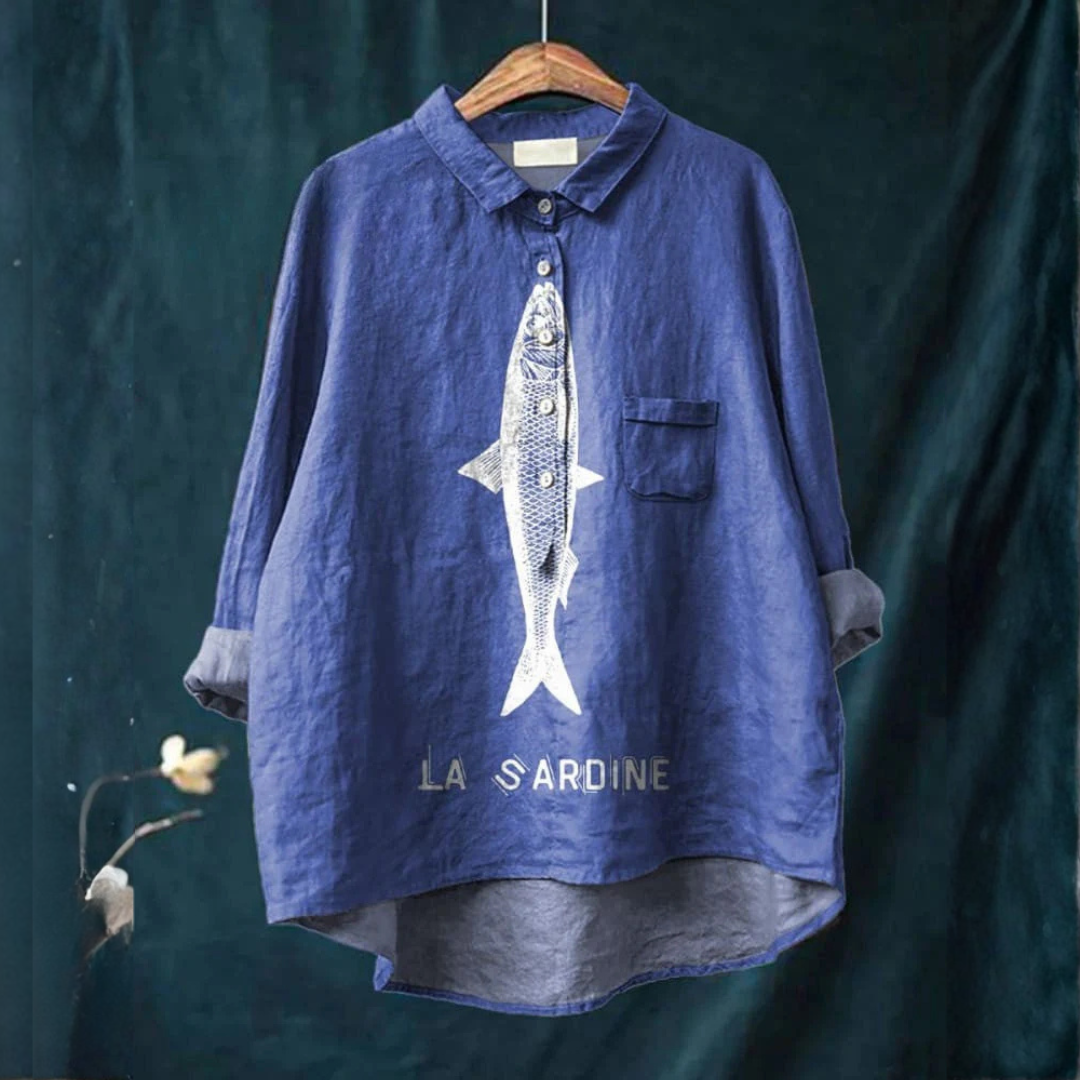 Aria™ | Timeless Patterned Linen Blouse