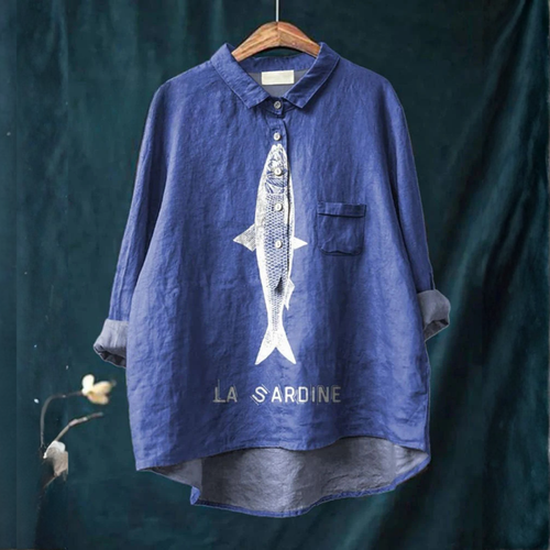 Aria™ | Timeless Patterned Linen Blouse