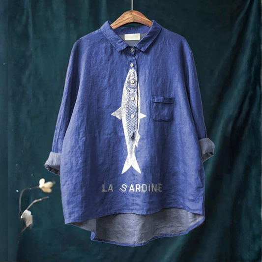 Aria™ | Timeless Patterned Linen Blouse