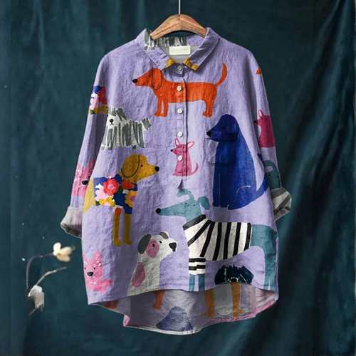 Isadora™ | Timeless Patterned Linen Blouse