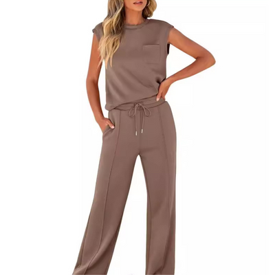 KAMILIA | COMFORTABLE TWO-PIECE SLEEVELESS TOP AND TROUSERS
