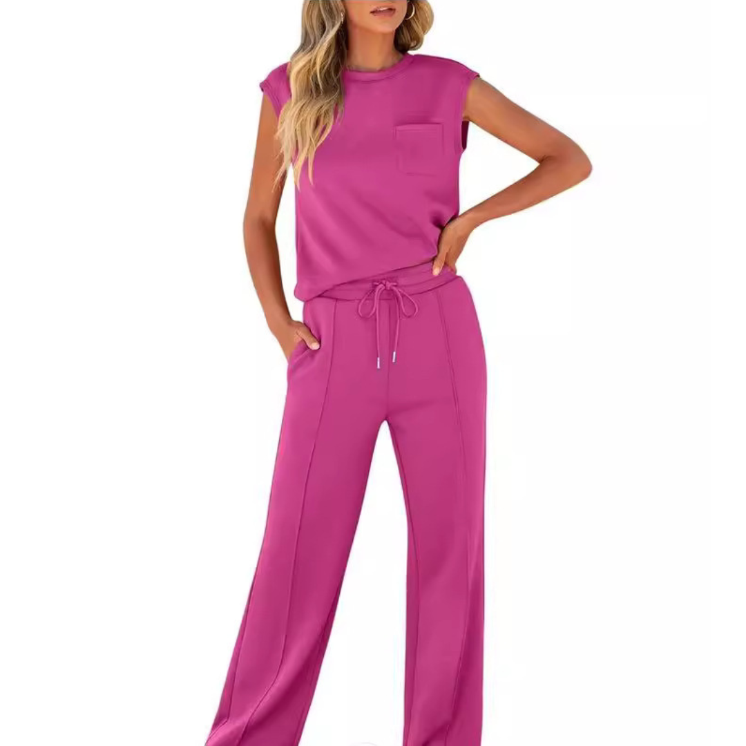 KAMILIA | COMFORTABLE TWO-PIECE SLEEVELESS TOP AND TROUSERS