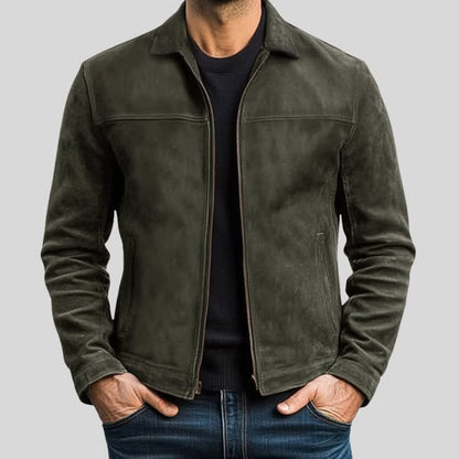 Suede Zip-Up Jacket