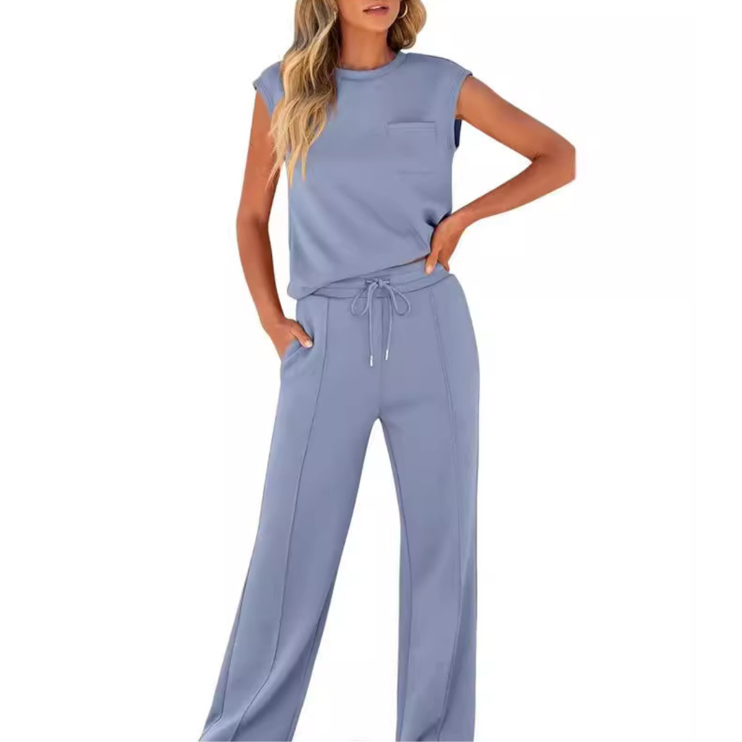 KAMILIA | COMFORTABLE TWO-PIECE SLEEVELESS TOP AND TROUSERS