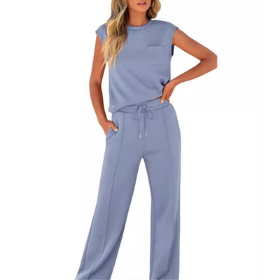 KAMILIA | COMFORTABLE TWO-PIECE SLEEVELESS TOP AND TROUSERS
