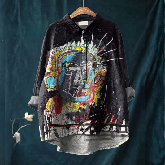Lyra™ | Timeless Printed Linen Shirt