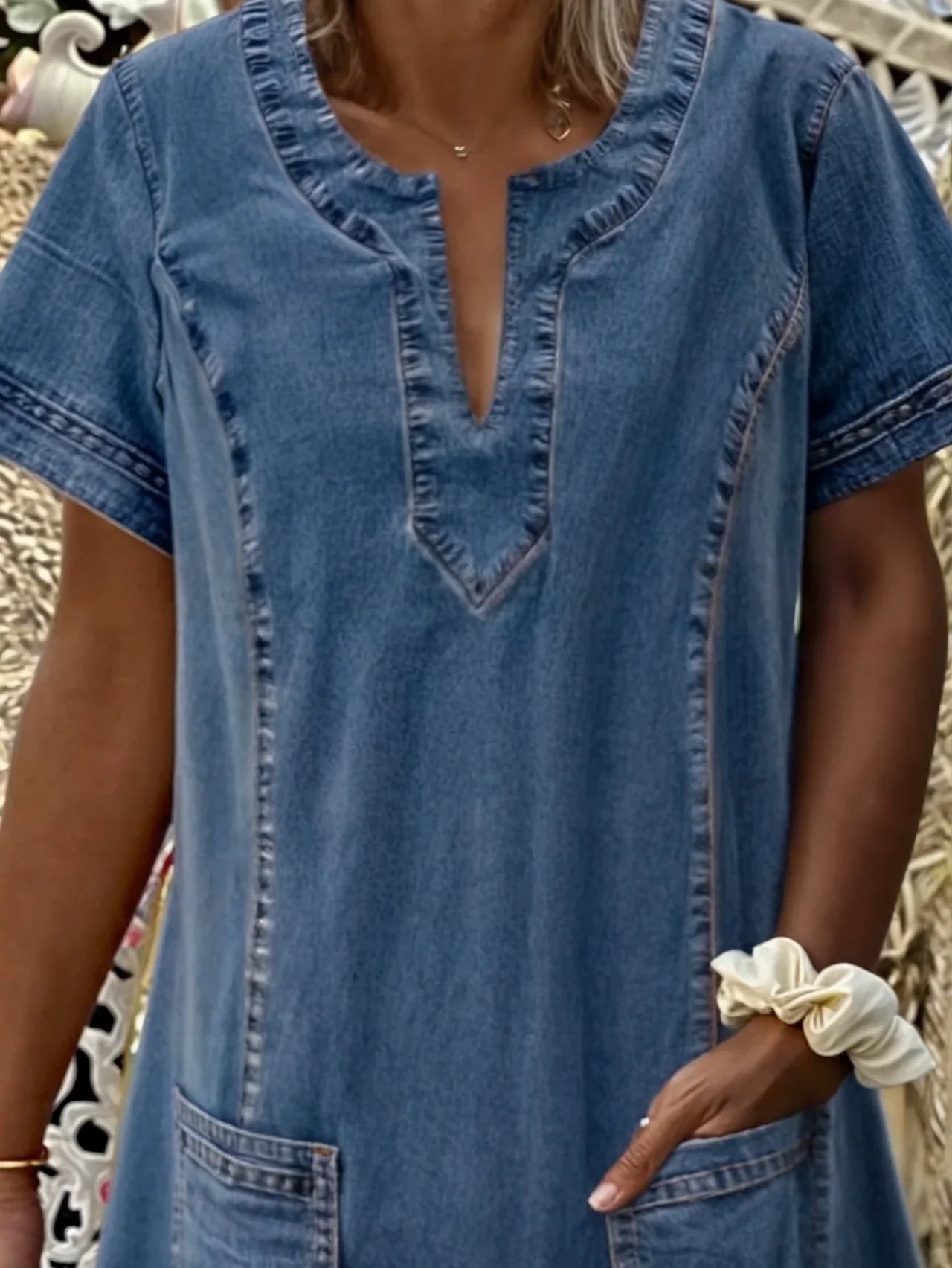 ISEYA | SOFT DENIM-LOOK DRESS