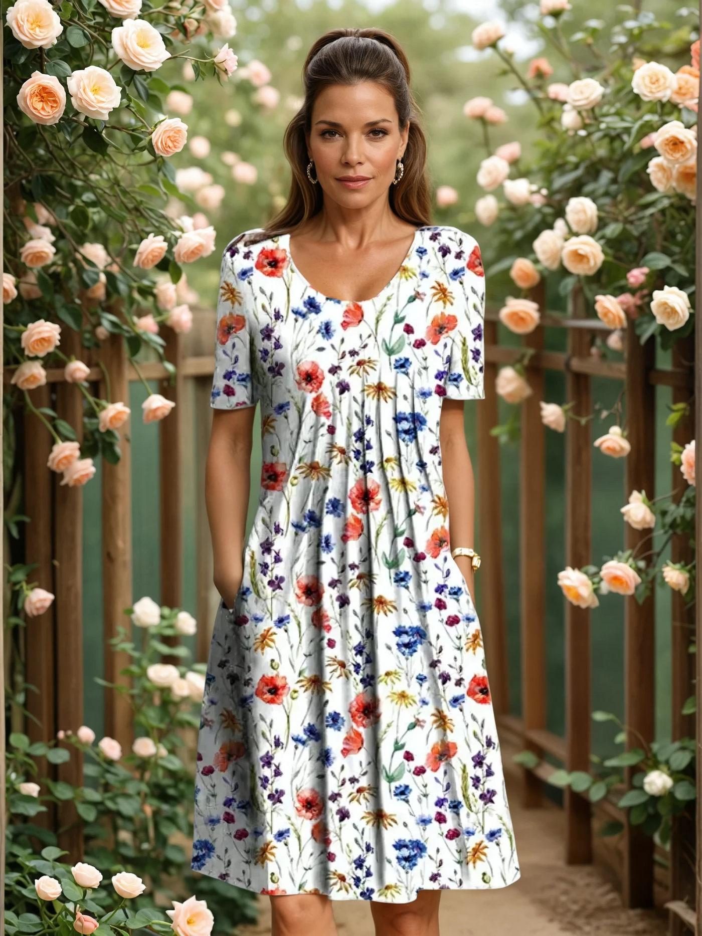 MARSHA | ELEGANT DRESS WITH TUMMY COVERAGE