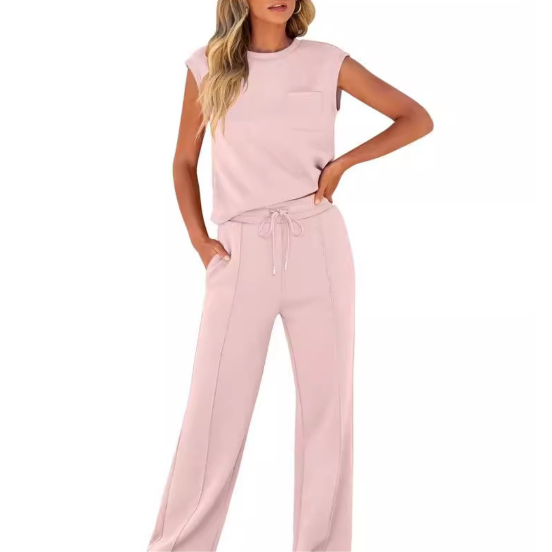 KAMILIA | COMFORTABLE TWO-PIECE SLEEVELESS TOP AND TROUSERS