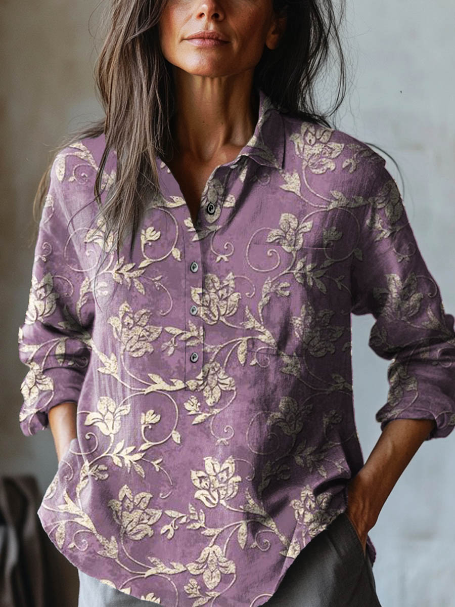 Inara™ | Timeless Printed Linen Shirt