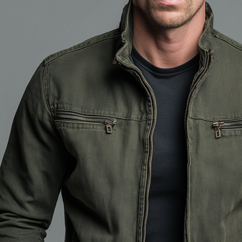 Dean - Vintage Cotton Zip Jacket