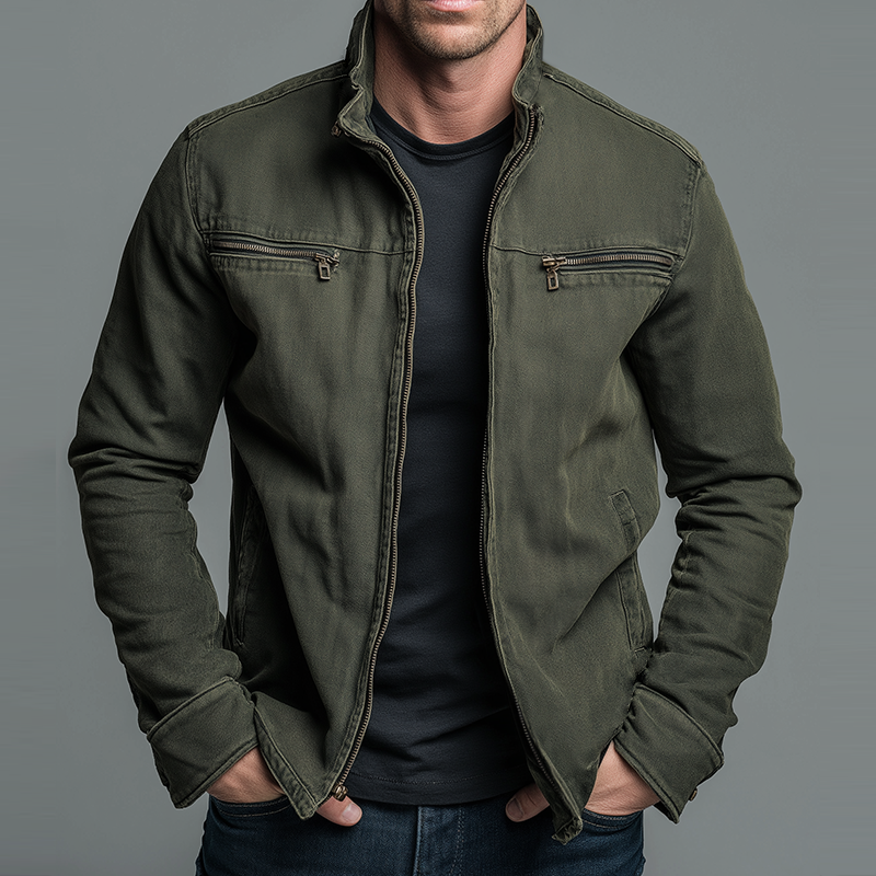 Dean - Vintage Cotton Zip Jacket