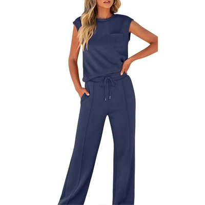 KAMILIA | COMFORTABLE TWO-PIECE SLEEVELESS TOP AND TROUSERS