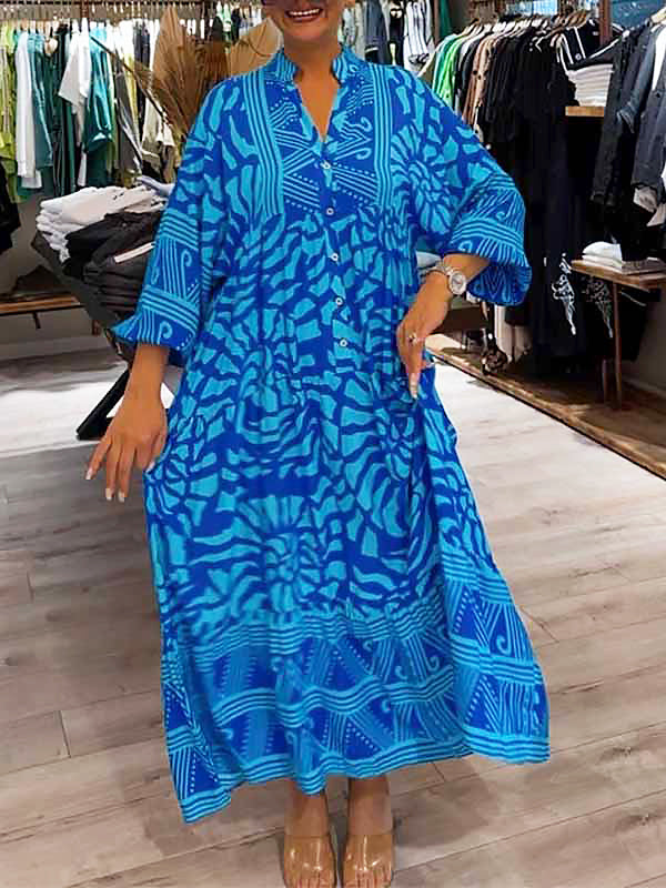 MALIA | V-NECK DRESS WITH PRINT