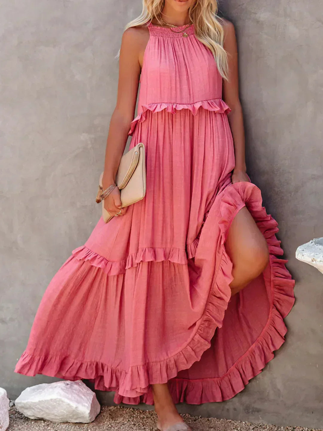 ANNETA | ELEGANT DRESS WITH FRILLS