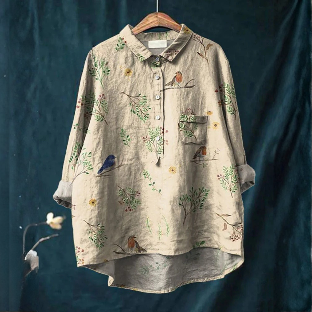 Nova™ | Timeless Printed Linen Blouse