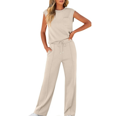 KAMILIA | COMFORTABLE TWO-PIECE SLEEVELESS TOP AND TROUSERS