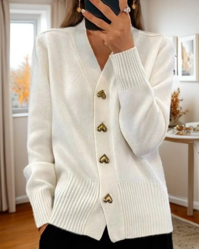 Maison Bennett™  | Elegant Heart Button Cardigan