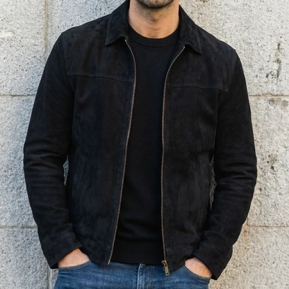 Suede Zip-Up Jacket