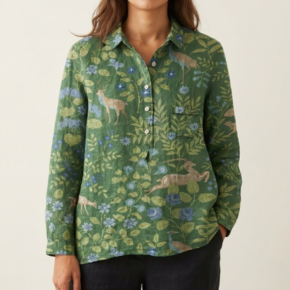 Isolde™ | Timeless Printed Linen Shirt
