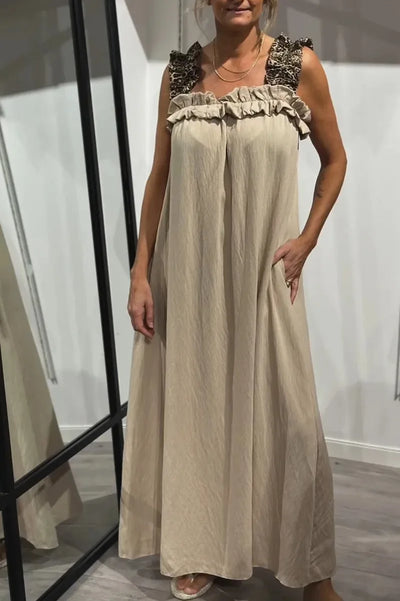 DESIRAY | ELEGANT SUMMER DRESS WITH LEOPARD STRAPS