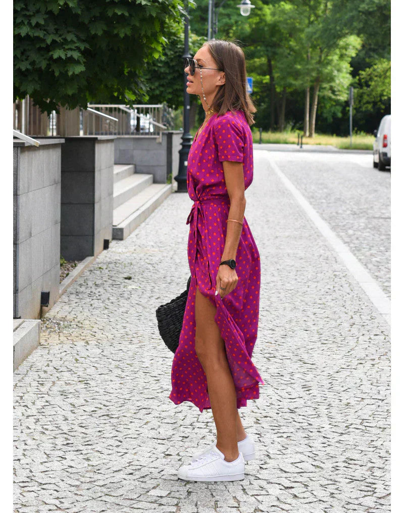 ELVINA | ELEGANT V-NECK DRESS