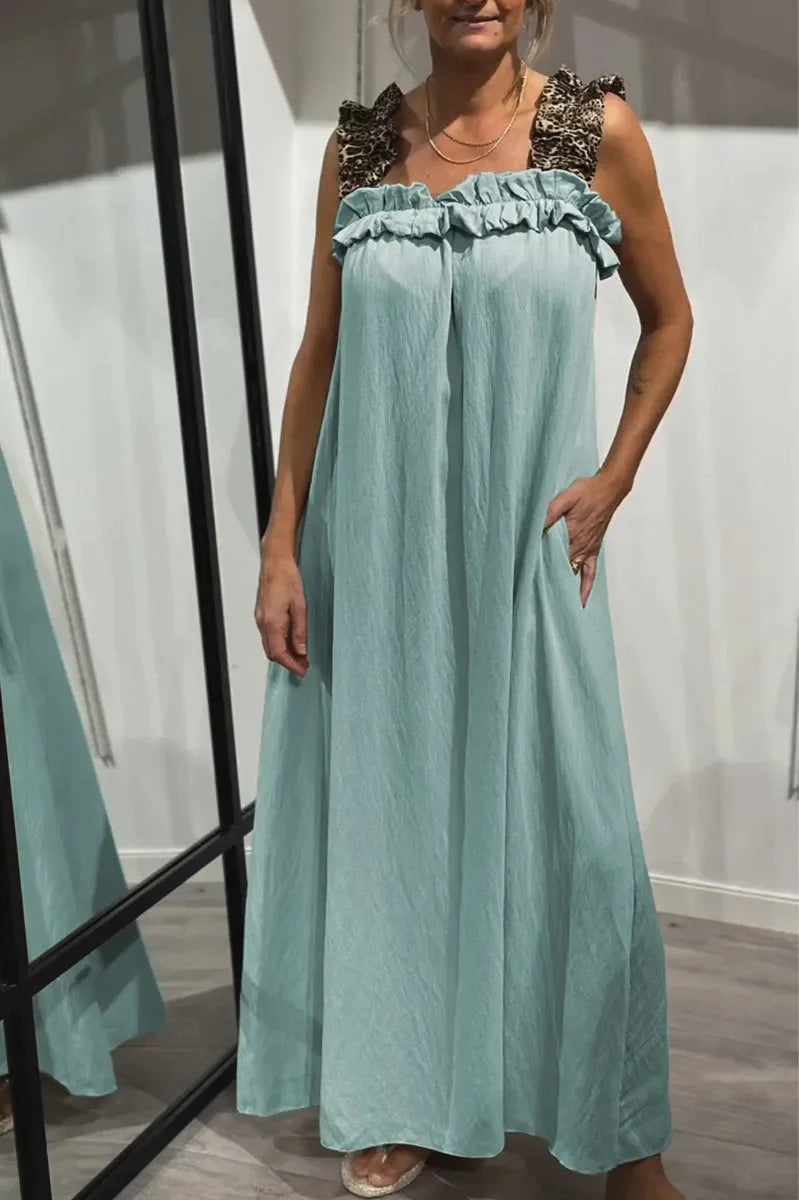 DESIRAY | ELEGANT SUMMER DRESS WITH LEOPARD STRAPS