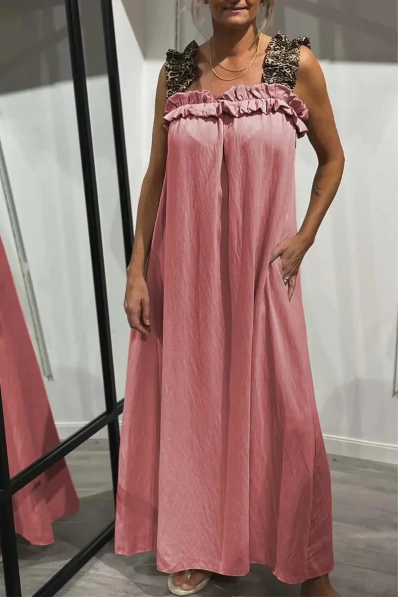 DESIRAY | ELEGANT SUMMER DRESS WITH LEOPARD STRAPS