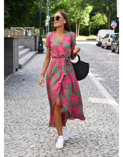 ELVINA | ELEGANT V-NECK DRESS