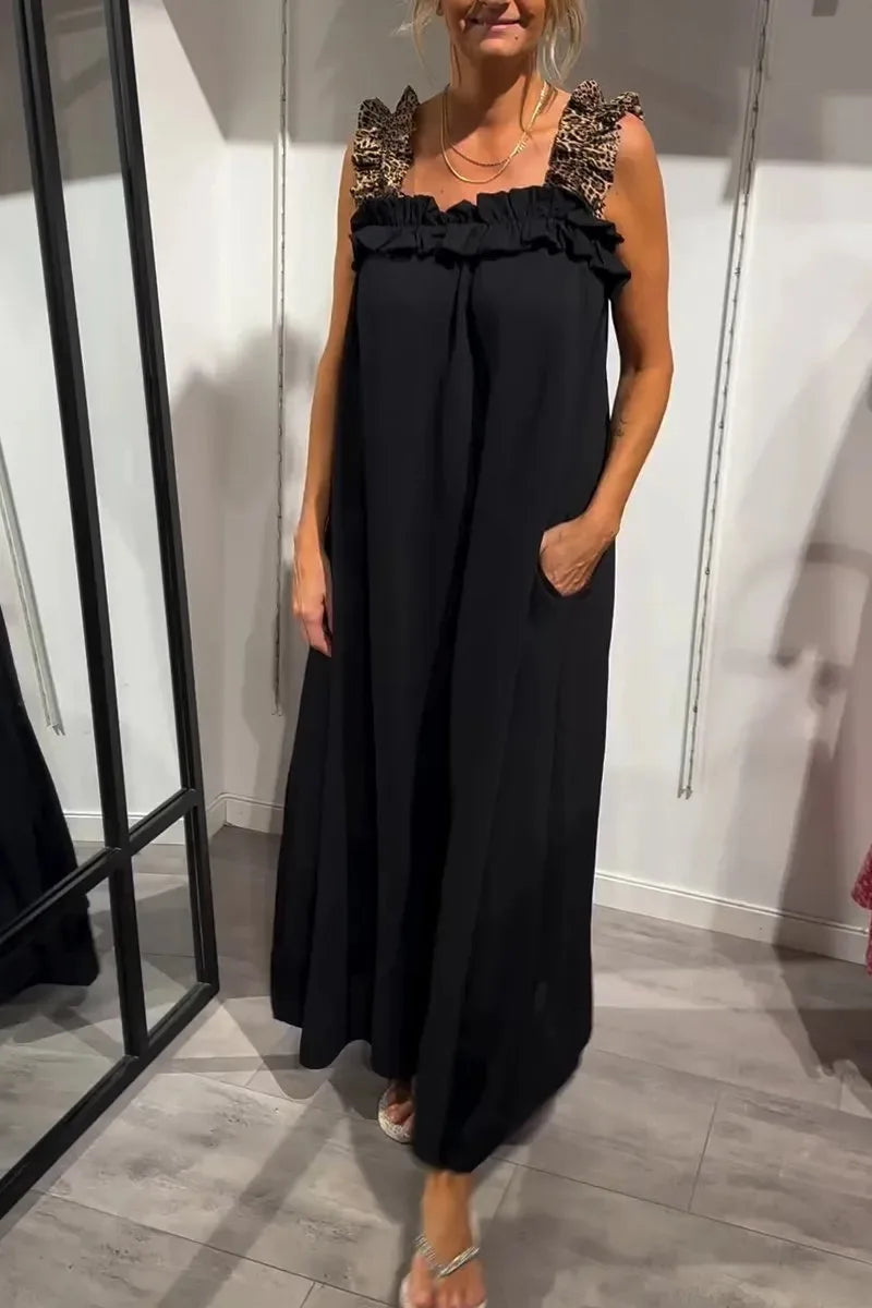 DESIRAY | ELEGANT SUMMER DRESS WITH LEOPARD STRAPS