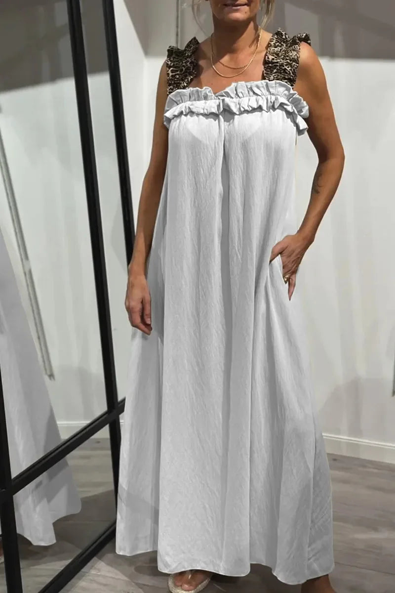 DESIRAY | ELEGANT SUMMER DRESS WITH LEOPARD STRAPS