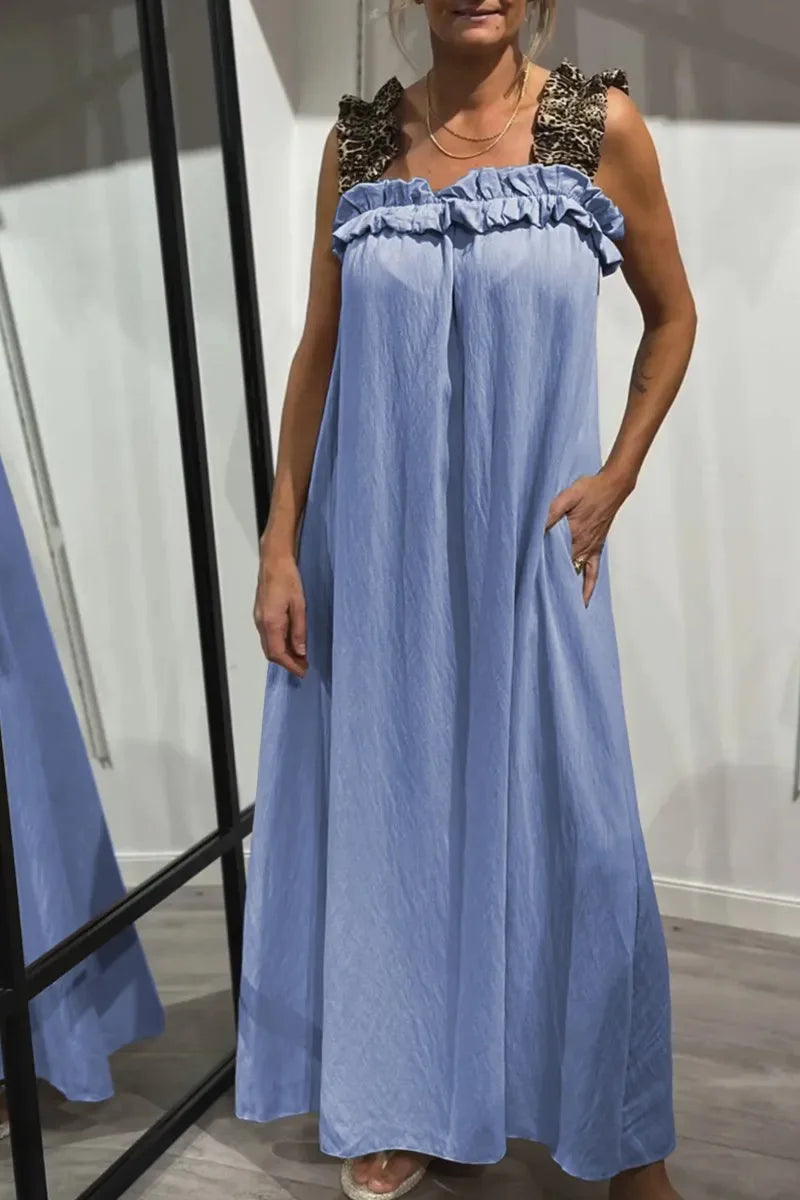 DESIRAY | ELEGANT SUMMER DRESS WITH LEOPARD STRAPS