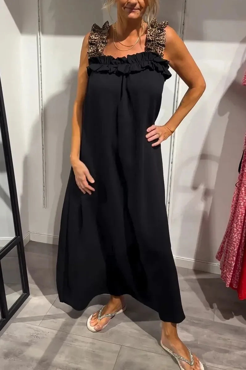 DESIRAY | ELEGANT SUMMER DRESS WITH LEOPARD STRAPS