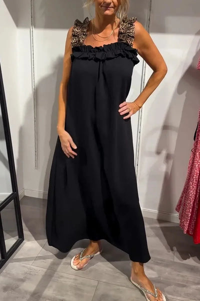 DESIRAY | ELEGANT SUMMER DRESS WITH LEOPARD STRAPS